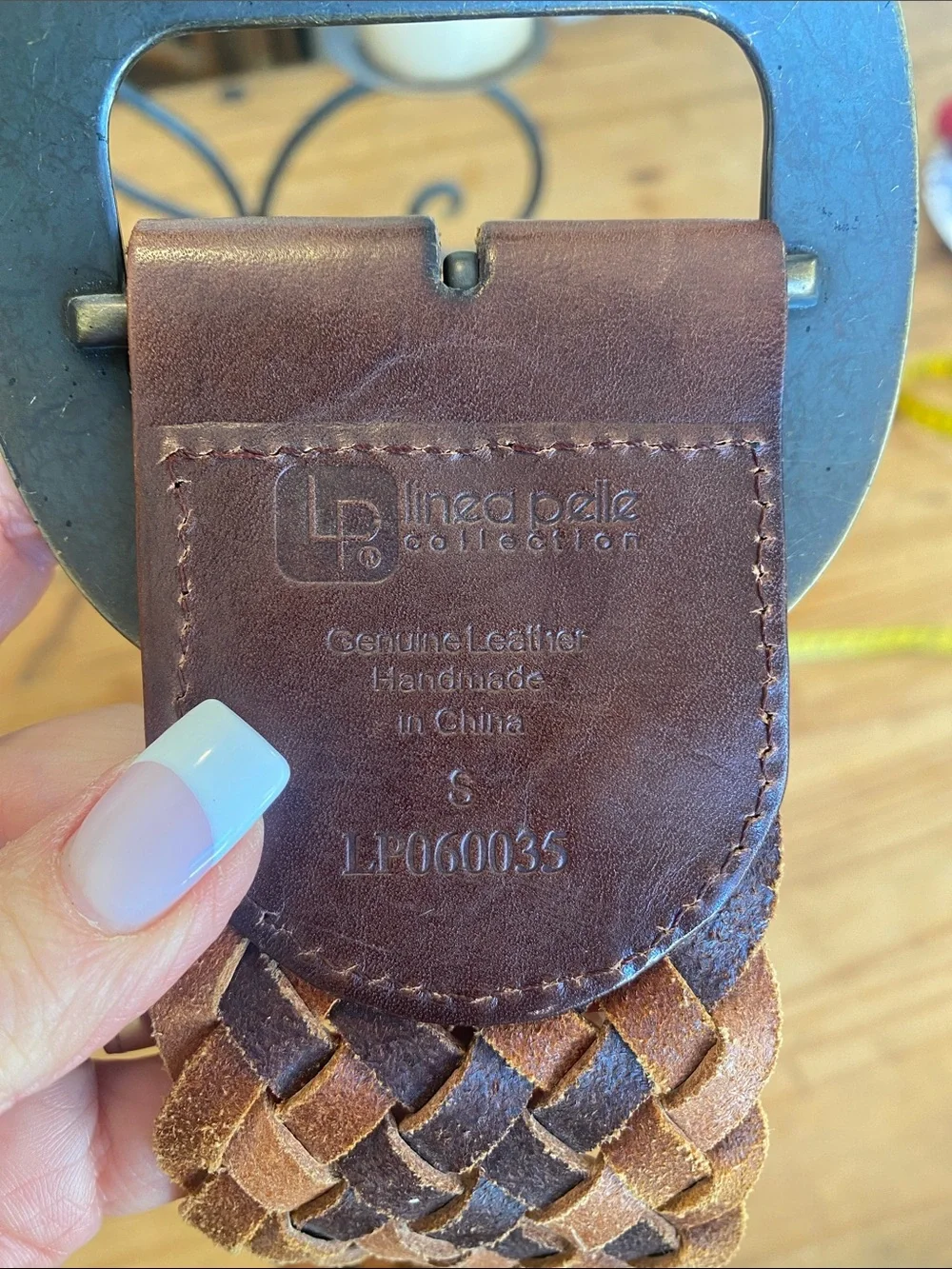 Vintage Linea Pelle wide woven leather belt!